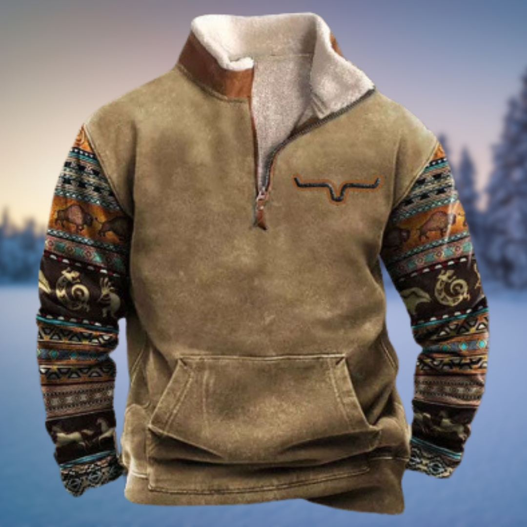 Luca – Warmer Ethno-Hoodie für kalte Tage