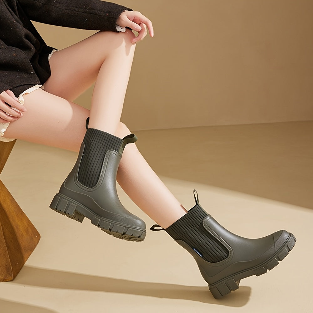Chelsees - bequeme Damen Regenstiefel mit rutschfester Sohle